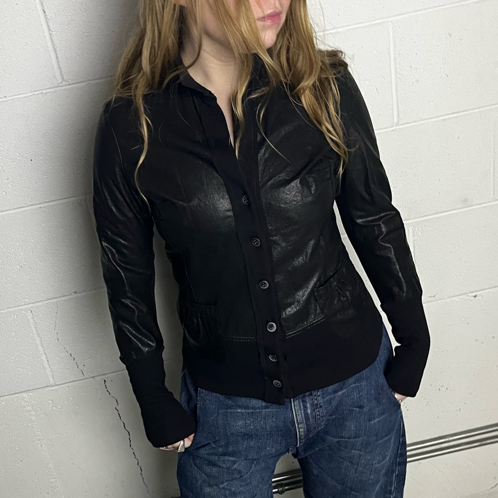 Faux leather black jacket
